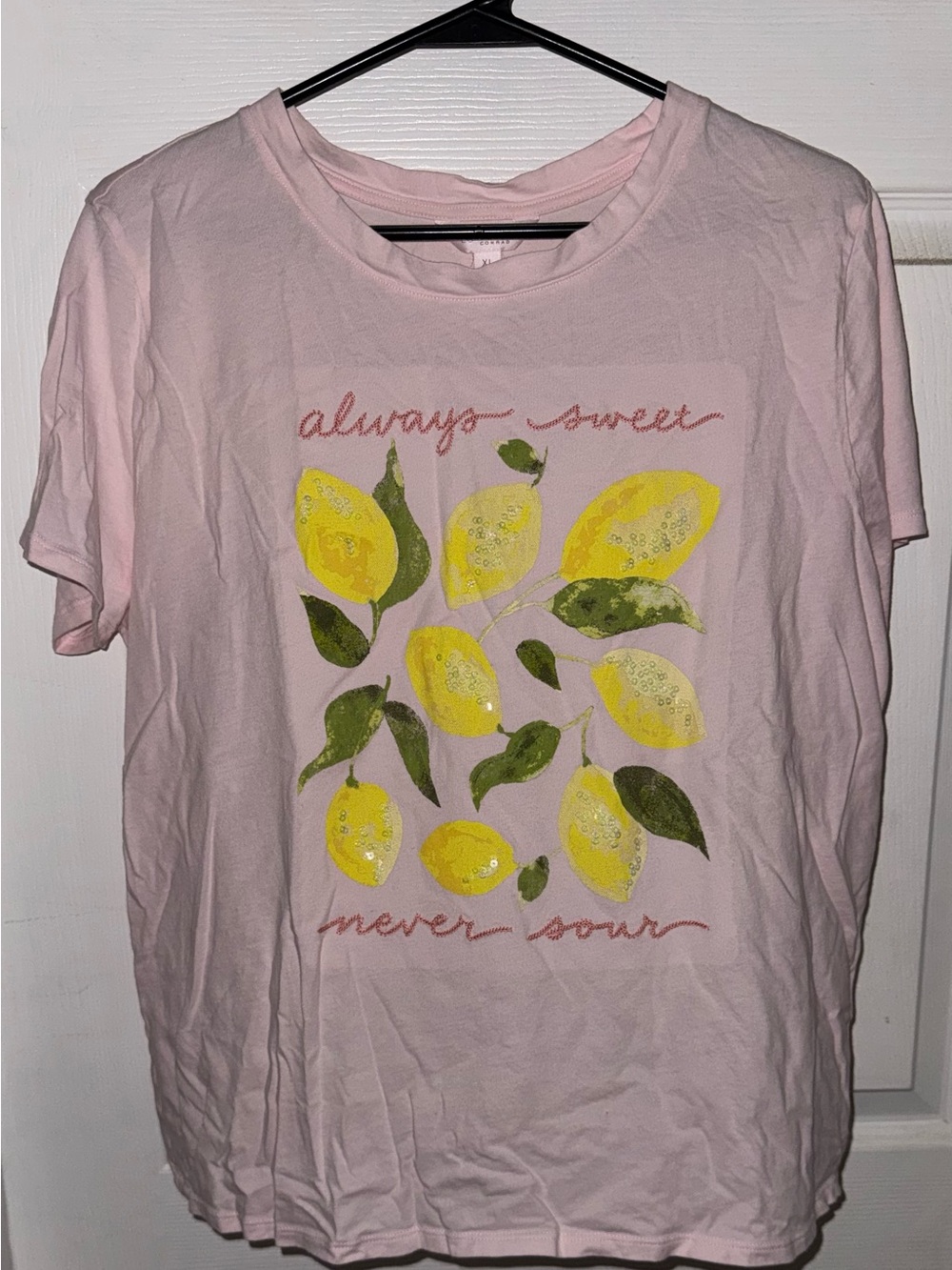 LC Lauren Conrad Pink Lemon Graphic Tee